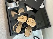 Chanel Camellia Slingback Pumps Beige 6cm - 3