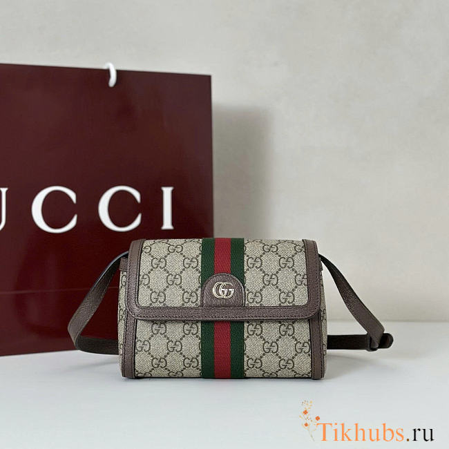 Gucci Ophidia Mini Shoulder Bag Brown 20x15x15cm - 1