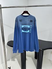 Gucci Printed Cotton Jersey T-shirt Blue - 1