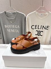 Prada Leather Crisscross Brown Sandals - 1