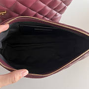 YSL Icare Maxi Shopping Bag Lambskin Red Wine 58x43x8cm - 3