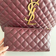 YSL Icare Maxi Shopping Bag Lambskin Red Wine 58x43x8cm - 5