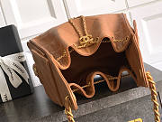 Chanel 25 Small Handbag Light Brown Calfskin Gold 30x26x14cm - 5
