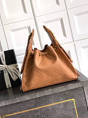 Chanel 25 Small Handbag Light Brown Calfskin Gold 30x26x14cm - 4