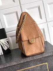 Chanel 25 Small Handbag Light Brown Calfskin Gold 30x26x14cm - 3