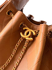 Chanel 25 Small Handbag Light Brown Calfskin Gold 30x26x14cm - 2