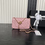 Chanel Mini Flap Bag Lambskin Gold Pink 20x13x7cm - 3