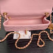 Chanel Mini Flap Bag Lambskin Gold Pink 20x13x7cm - 4