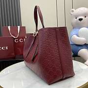Gucci GG Emblem Large Tote Bag Red 38x25x15cm - 6