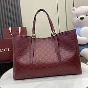 Gucci GG Emblem Large Tote Bag Red 38x25x15cm - 4