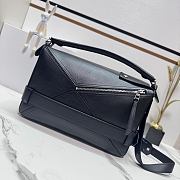 Loewe Large Puzzle Biker Bag Shiny Calfskin Black 33x21.5x14.7cm - 2