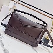 Loewe Large Puzzle Biker Bag Shiny Calfskin Dark Brown 33x21.5x14.7cm - 3