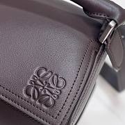 Loewe Large Puzzle Biker Bag Shiny Calfskin Dark Brown 33x21.5x14.7cm - 2
