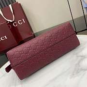 Gucci Emblem Medium Shoulder Bag Red Wine 30x19x11cm - 4