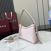 Gucci GG Emblem Small Shoulder Bag Pink 22x14x8cm - 5