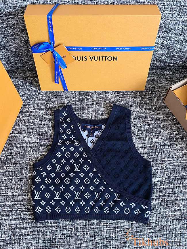 Louis Vuitton LV Monogram Jacquard Knit Crop Top - 1