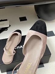 Chanel Slingback Suede Pink Flats - 4