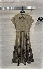 Dioriviera Mid-Length Belted Shirtdress Beige Cotton - 1