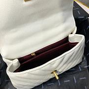 Chanel Coco Handle Bag White Chevron Caviar 23cm - 6