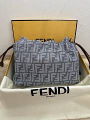 Fendi Mamma Baguette Medium Blue Denim 26.5x18x8.5cm - 3