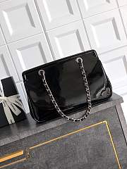 Chanel Patent Leather Tote Black 33x32x12.5cm - 2