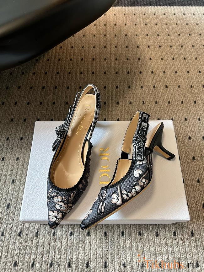 Dior J'Adior Embroidered Slingback Pumps 6.5cm - 1