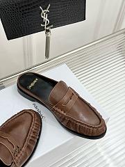 YSL Le Brown Loafer Mules - 4