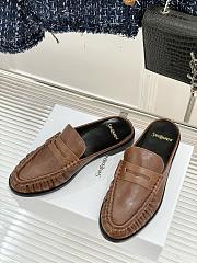 YSL Le Brown Loafer Mules - 3