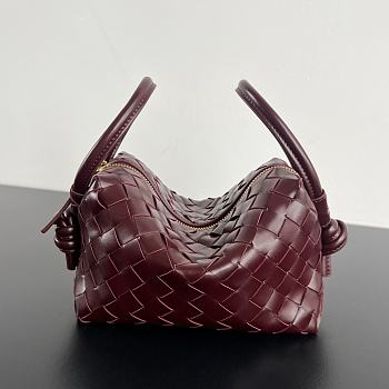 Bottega Veneta Small Avenue Loop Red Wine Crossbody Bag 19x12x9cm