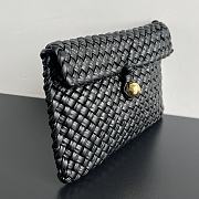 Bottega Veneta Woven Leather Black Clutch 20x15x5cm - 5