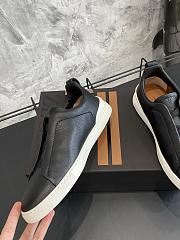 Zegna Black Deerskin Triples Sneakers - 2