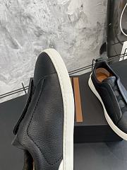 Zegna Black Deerskin Triples Sneakers - 3