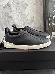 Zegna Black Deerskin Triples Sneakers - 4