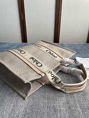 Chloe Large Woody Tote Bag Beige 45x33x13cm - 6