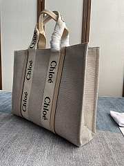 Chloe Large Woody Tote Bag Beige 45x33x13cm - 4