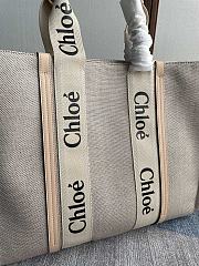 Chloe Large Woody Tote Bag Beige 45x33x13cm - 2