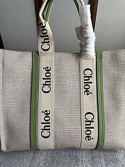 Chloe Large Woody Tote Bag Green 45x33x13cm - 3