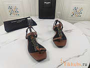 YSL Cassandra Sandals Leather Brown - 3