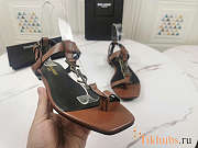 YSL Cassandra Sandals Leather Brown - 2
