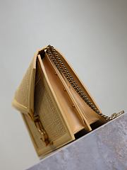 YSL Medium Raffia Cassandra Shoulder Bag Beige 22x17x5cm - 6