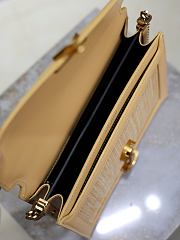 YSL Medium Raffia Cassandra Shoulder Bag Beige 22x17x5cm - 5