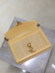 YSL Medium Raffia Cassandra Shoulder Bag Beige 22x17x5cm - 3