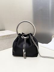Jimmy Choo Bon Bon Crystal Satin Black Bag 16x15x9.5cm - 1