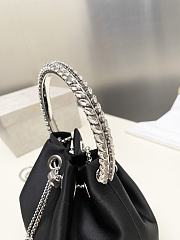 Jimmy Choo Bon Bon Crystal Satin Black Bag 16x15x9.5cm - 6