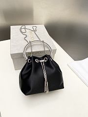 Jimmy Choo Bon Bon Crystal Satin Black Bag 16x15x9.5cm - 4