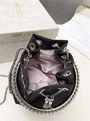 Jimmy Choo Bon Bon Crystal Satin Black Bag 16x15x9.5cm - 3
