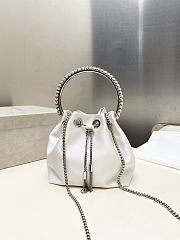 Jimmy Choo Bon Bon Crystal Satin White Bag 16x15x9.5cm - 1