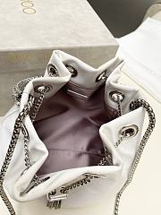 Jimmy Choo Bon Bon Crystal Satin White Bag 16x15x9.5cm - 4