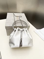 Jimmy Choo Bon Bon Crystal Satin White Bag 16x15x9.5cm - 3