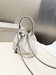 Jimmy Choo Bon Bon Crystal Satin White Bag 16x15x9.5cm - 2